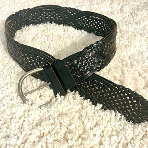 Black braided wide belt